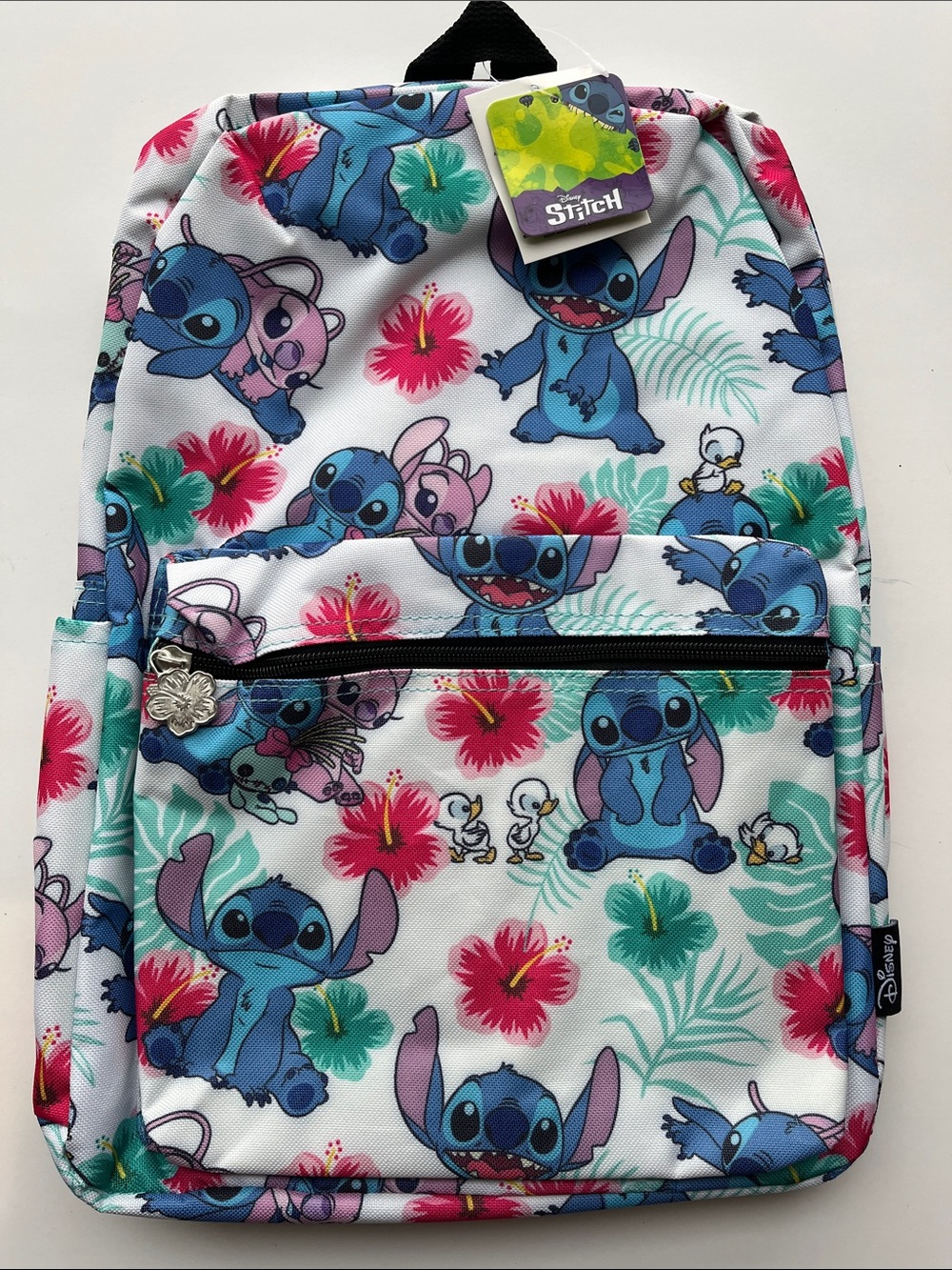 Disney Stitch Floral Full Size 16" Backpack with Laptop Sleeve